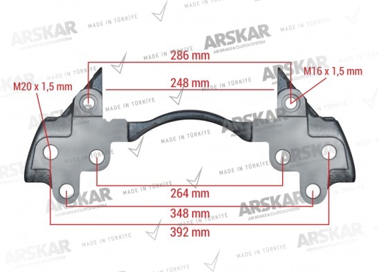 Caliper Carrier - 22.5 / 160 820 382 / K001510, K108814K50, II322030061, 1603322, 5021171540, 16M0008242AA