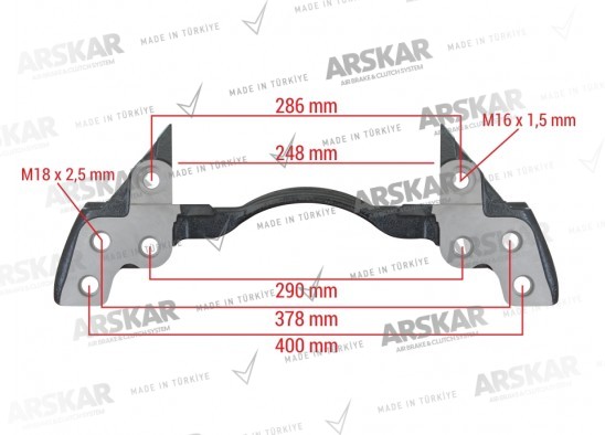 Caliper Carrier - 22.5 / 160 820 389 / K001507, K001520, II197370061, II334320061, II374230061, 2121596, 1506735, 1390425, 1444206, 5021171537