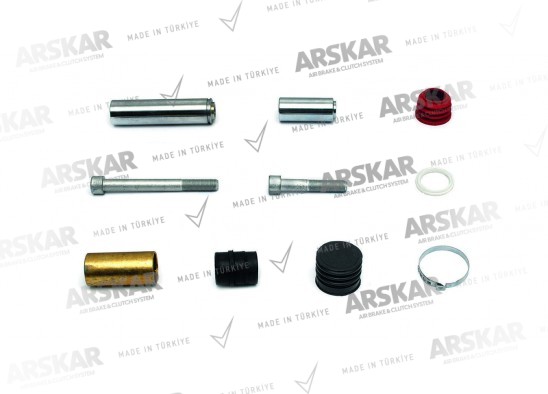 Caliper Pin Repair Kit / 160 820 003 / II369100062, II339680062, 0004201282, 0004203015, 0014202883, 0501211763, 0980102610, 81508226009, 89199336424, N1011014128, 1390427, 2121643, 5021135225, 5021133459, 1142142, 1198153, 1198154, 1448915, 93162048, 5801109377, 11015565, 6274200150, 0980102610, 0980102870, 5317002100, 015418, 1052335, M100918, LSA0086001, 89199390714